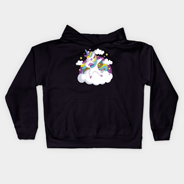 Unicorn dancing Kids Hoodie by tzolotov